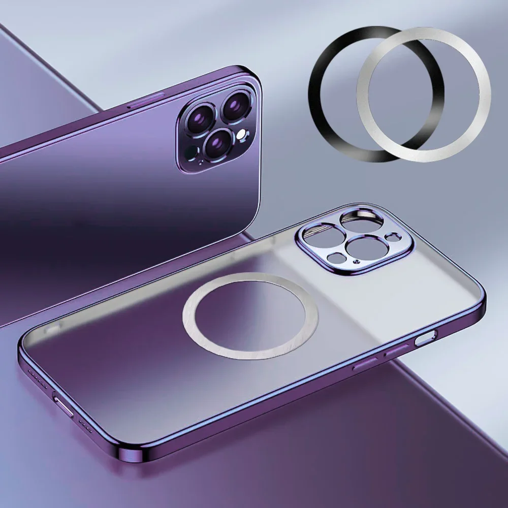Universal Magnetic Metal Plate Ring For Samsung iPhone Magsafe Wireless Charger Car Phone Holder Sticker Round Magnet Patch 6