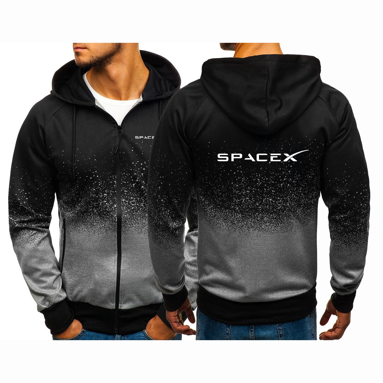 sweatshirt 2022 New SpaceX Logo Print Casual Hip Hop Harajuku Gradient Fashion Hooded Men's Fleece Sweater Zip Jacket Outdoor Sports Jacket carhartt hoodie