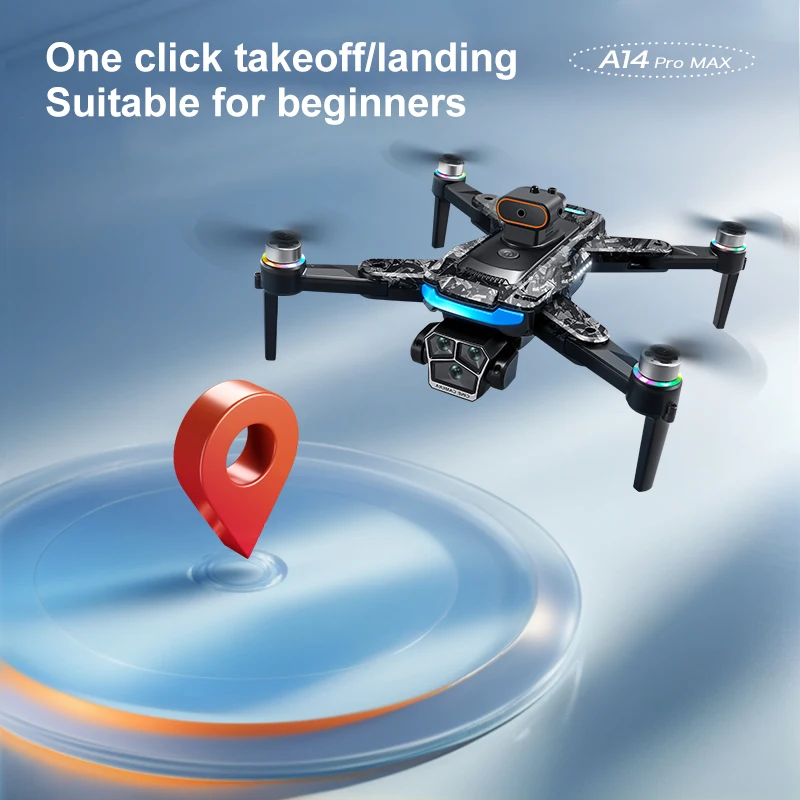 A14Pro max GPS Brushless 8K three Camera Optical Flow Obstacle Avoidance Foldable Quadcopter RC Distance Drone Toys 3