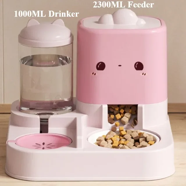Cat Automatic Feeder Cute Smiling Feeding and Water Dispenser New Pet Supplies Suitable for Both Cats and Dogs 2