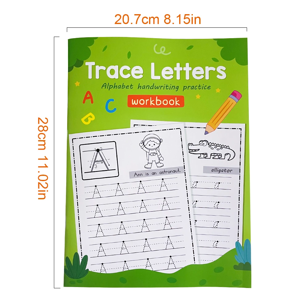 52Pages English 26 Letter Tracing Practice Book Copybook for Kid Children Learning Toys Workbook Montessori Alphabet 3
