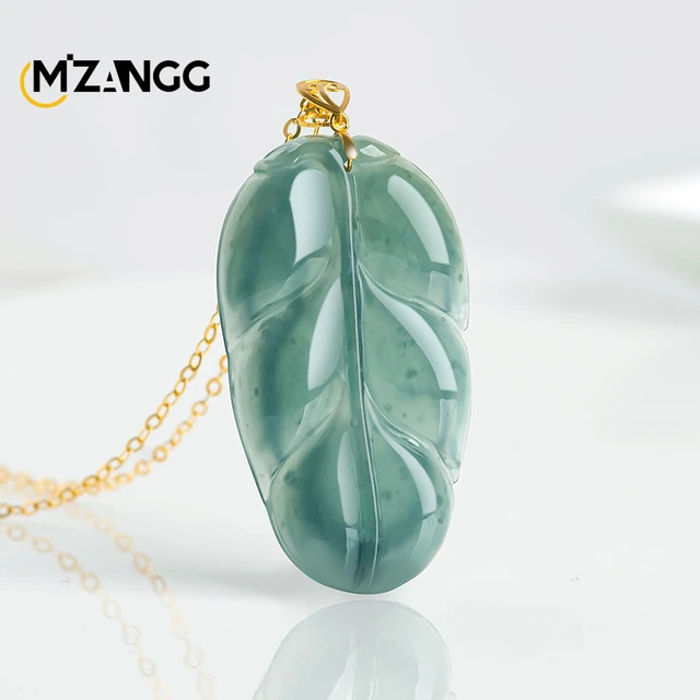 10K GOLD DIAMOND LIGHT BLUE JADE BUDDHA PENDANT 25.65 CTW - OMI Jewelry