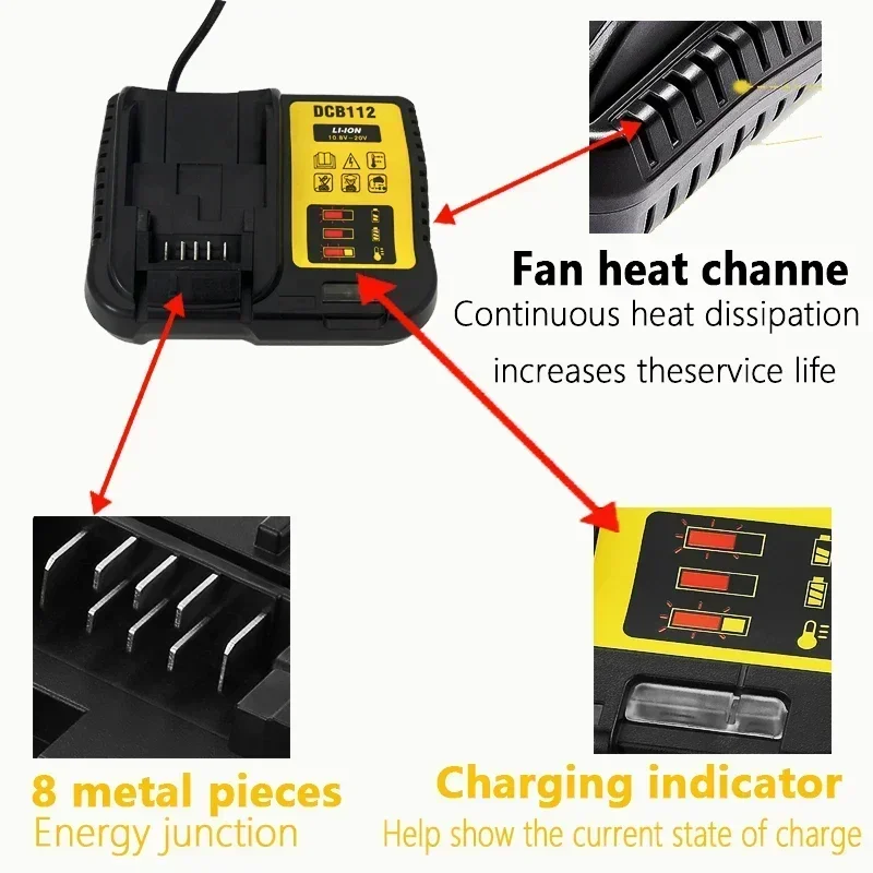Original Charger For DCB200 Dewalt 10.8V 12V 14.4V 18V 20V DCB206 DCB205 DCB204 DCB203 DCB120 DCB107 DCB115 DCB105 charger adapter battery charger power supply adapter battery charger adapter