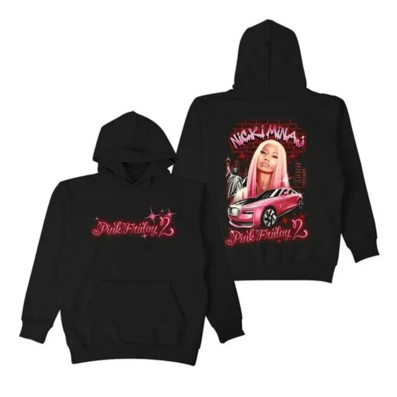 

Толстовка Nicki Minaj PF2 с рисунком аэрографа розового цвета для мужчин и женщин, зимняя толстовка унисекс с длинным рукавом, пуловер