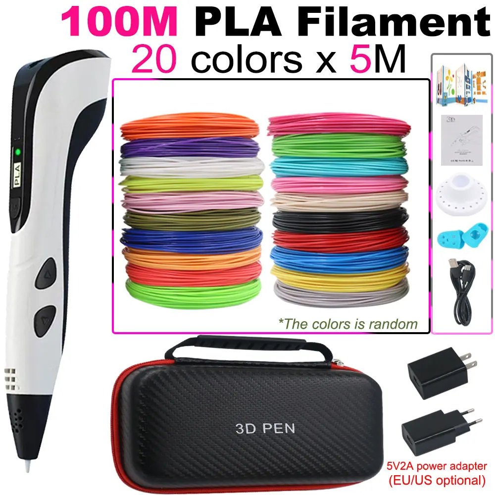 Kid's 3D Printing Pen, 3D Pen with LCD Screen, with 200M PLA Filament, with  Storage Box, Children's Birthday Christmas DIY Gift - AliExpress