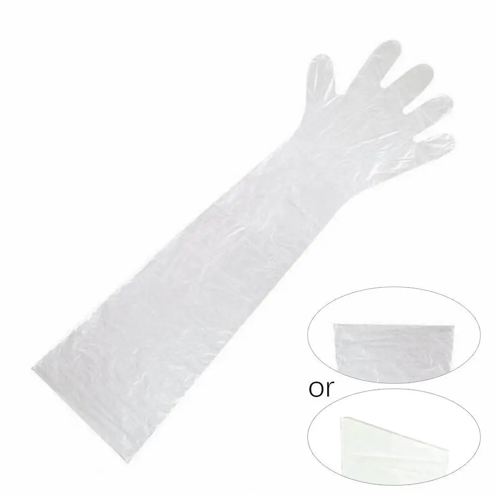 Disposable Long Arm Glove Plastic Film Farm Cattle Sheep Glove Vet Plastic Veterinary Supplies 50PCS