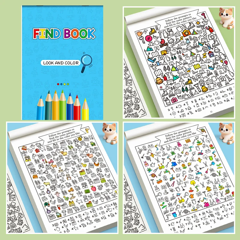Encuentra, cuenta: un divertido libro de rompecabezas visuales para niños. Encuentra objetos ocultos, cuenta cuántos ves y coloréalos para resaltarlos._voghion.com