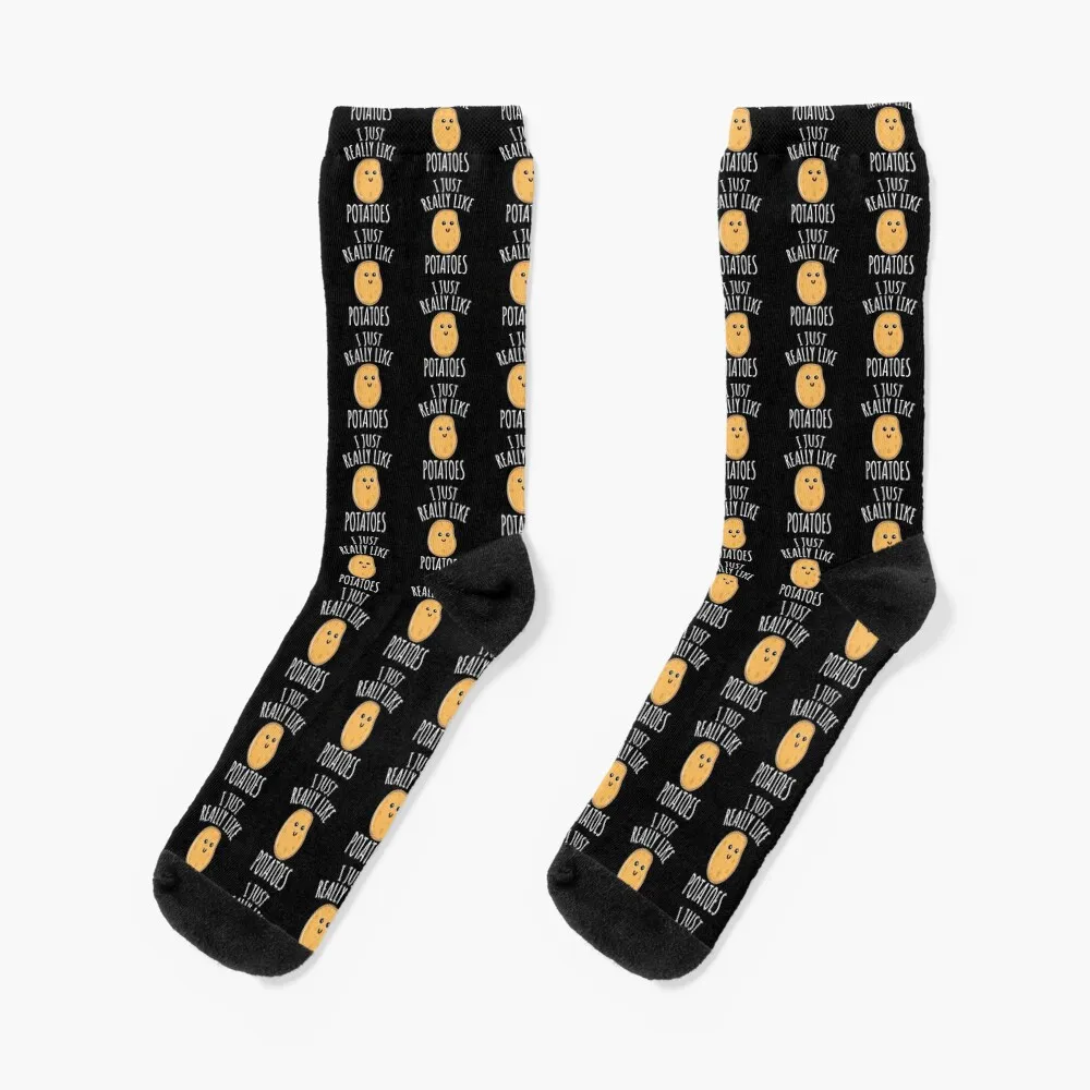 

I Just Really Like Potatoes - Funny Potato gift Socks new year hiking Stockings compression anime Socks Girl Men's