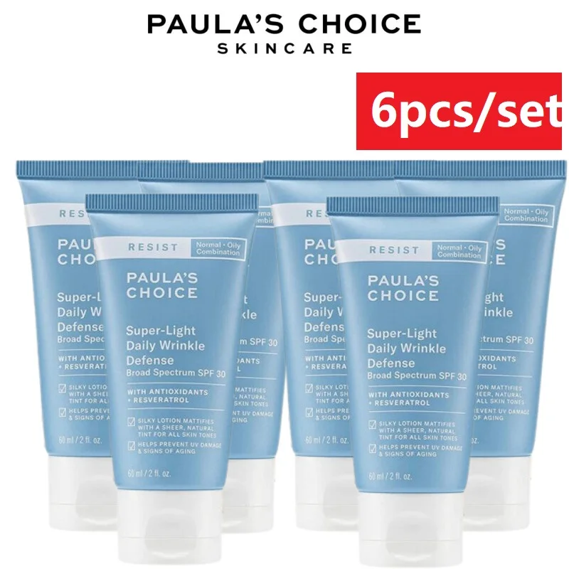 

6pcs Paula‘s Choice RESIST Super-Light Daily Wrinkle Defense Matte Tinted Face Moisturizer UVA Protection Mineral Sunscreen 60g