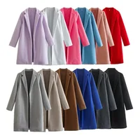 UNIZERA 2023 Autumn/Winter New Women's Wear New Fashionable Style Mid length Polo Collar Long Sleeve Open Front Coat Coat 1