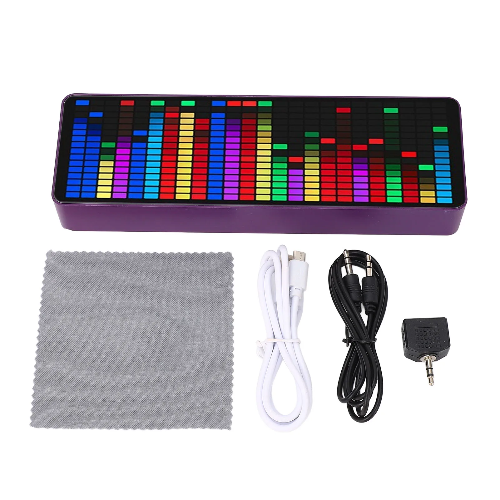 사운드 레벨 분석기 1624 세그먼트 음악 스펙트럼 픽업 5V USB 2방향 알람 시계 홈 시어터용 384 컬러 RGB LED