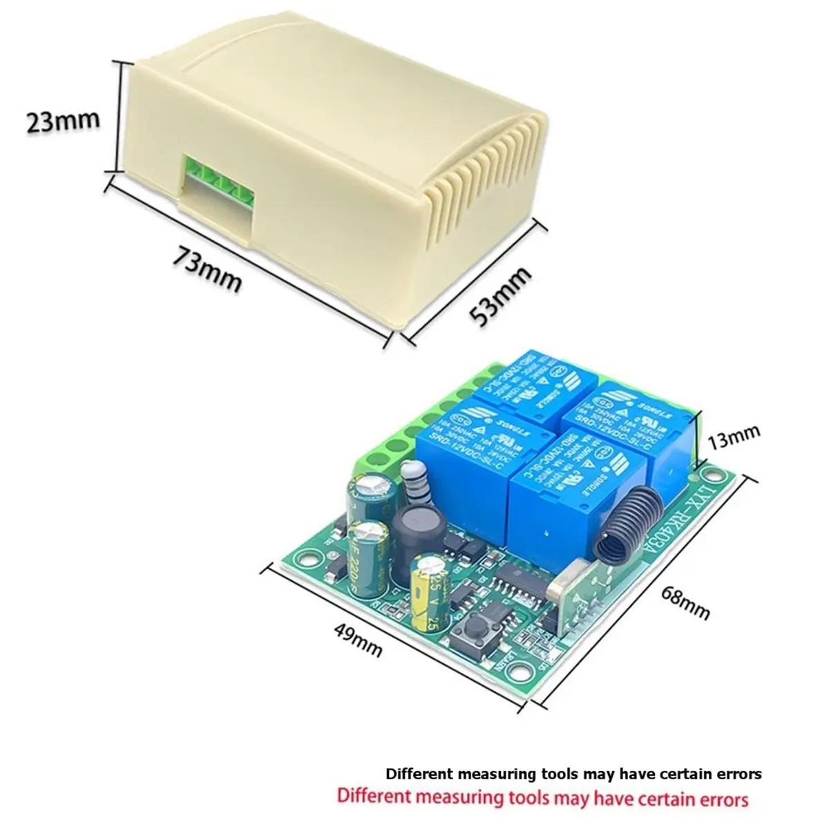 A10R 433MHz 범용 무선 리모컨 AC220V 4채널 RF 릴레이 수신기 및 송신기 (범용 차고 문 제어용)