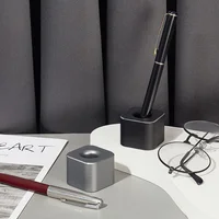 Aluminum Alloy Pen Holder With Non-Slip Pad Creative Office Desktop Ornament Pen Hole Pencil Slot Student Pencil Storage Stand 1