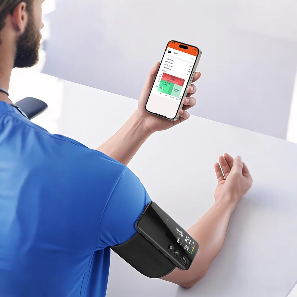 Yongrow Upper Arm Blood Pressure Monitor Heart Rate Digital LED Display Rechargeable Tonometer Portable Large Screen App Link 18 Sb2be7a9b86c34e0ab305fd9667fd1021U