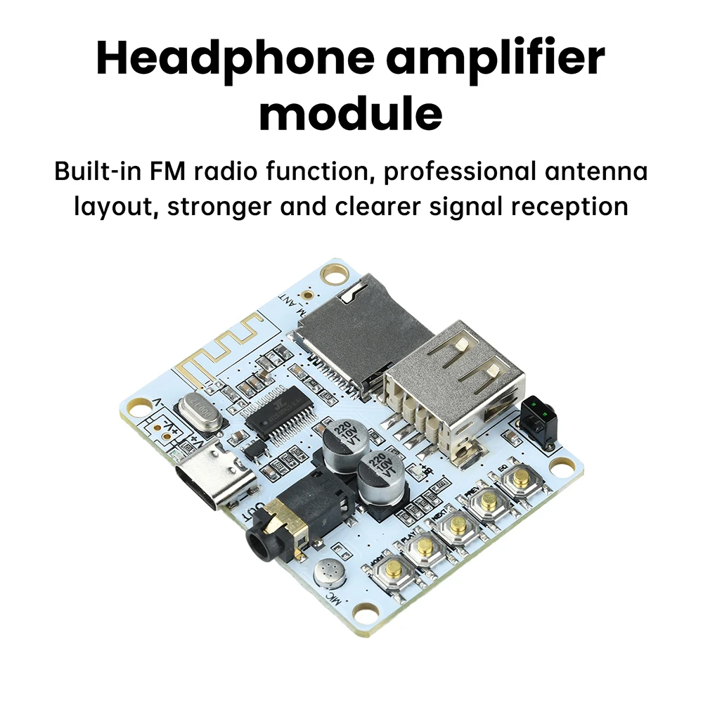 Advanced Bluetooth Audio Receiver with USB & TF Card Support - High-Fidelity Lossless Playback & FM Radio