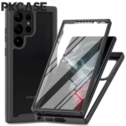 360 Full Coverage Shockproof Clear Case - Ultra Armor Protective Cover - Galaxy S26 Plus (Black)