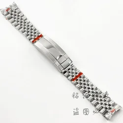 Silver Presidential Solid Bracelet, 20MM Width, 904L Stainless Steel Glide Lock Clasp Wristband - 20mm (NO.2 Jubilee)