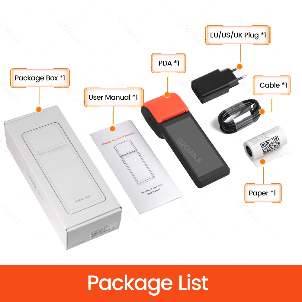 Android POS Printer 58mm Portable Terminal Sii Electronic Ticket Receipt Bluetooth Printer All-In-One Handheld Business POS PDA