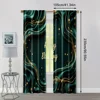 2pcs, Curtain Fabric 2D print Emerald Green & Golden Happy Birthday Machine Washable Fabric (without rod) Room Decor for Bedroom 4