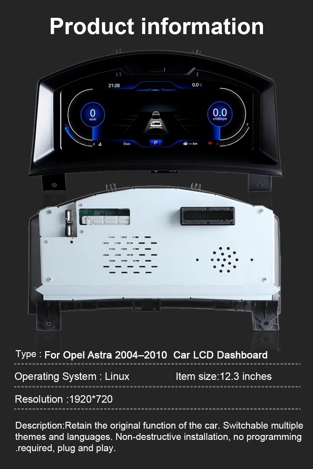 Digital Instrument Cluster For Opel Astra 2004-2010,For Opel Zafira CarPlay Spee