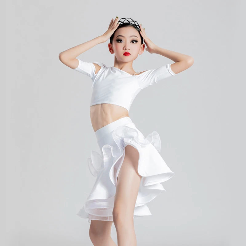 Jupe Frange Inhzoy Femme Jupe De Danse Latine Tango Rumba Cha-Cha Mode Côté Fendu à Jupe Danse