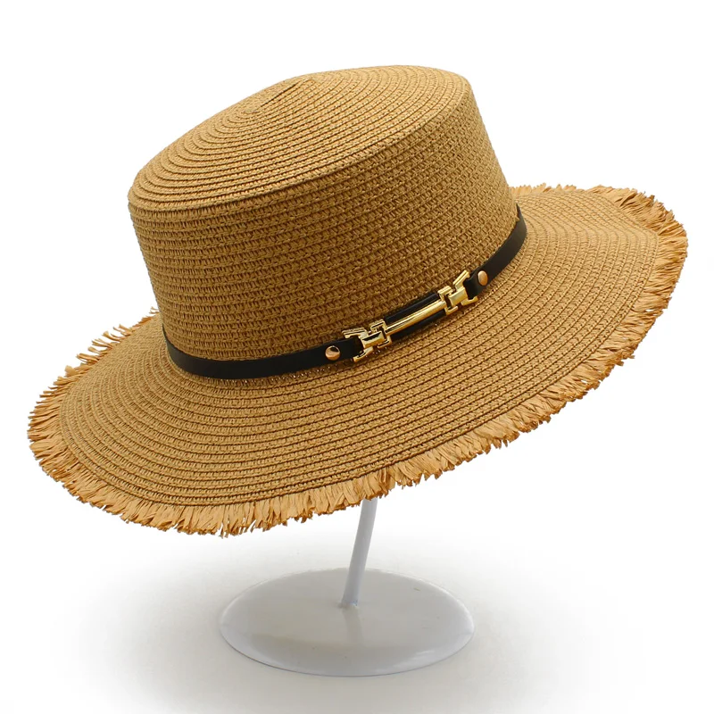 

Модная женская соломенная шляпа, Женская винтажная фетровая шляпа с плоским верхом, шляпа от солнца, шляпа, шляпа