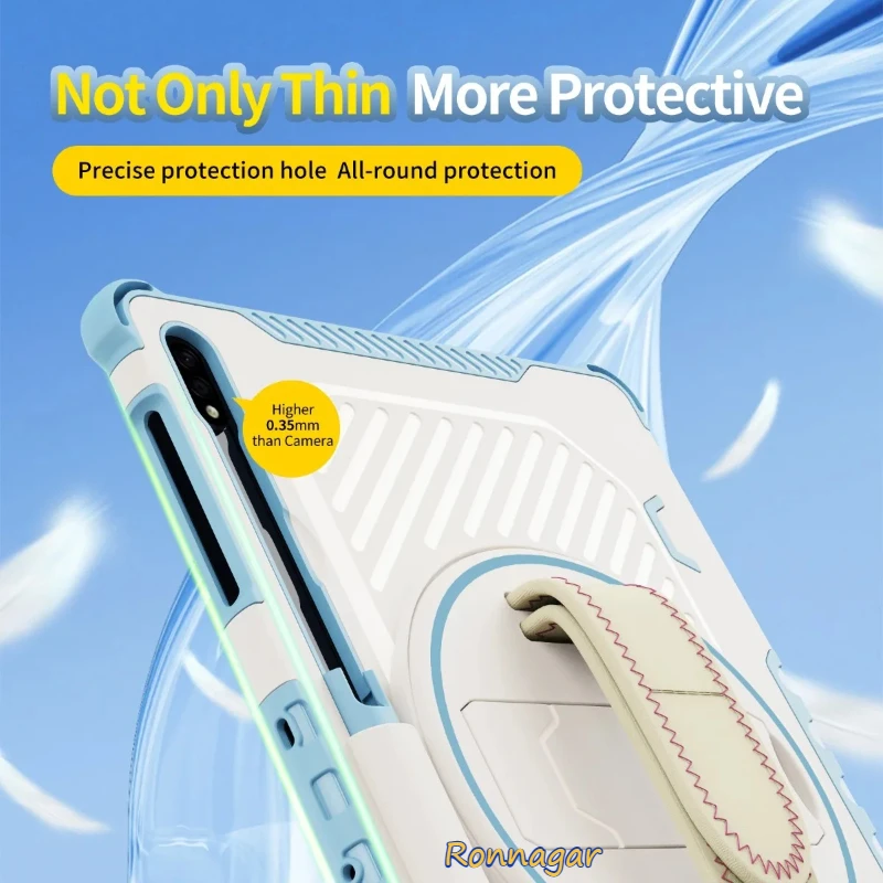 Premium 360° Rotating Heavy Duty Tablet Case, Fits 11-12.4 Inch Devices