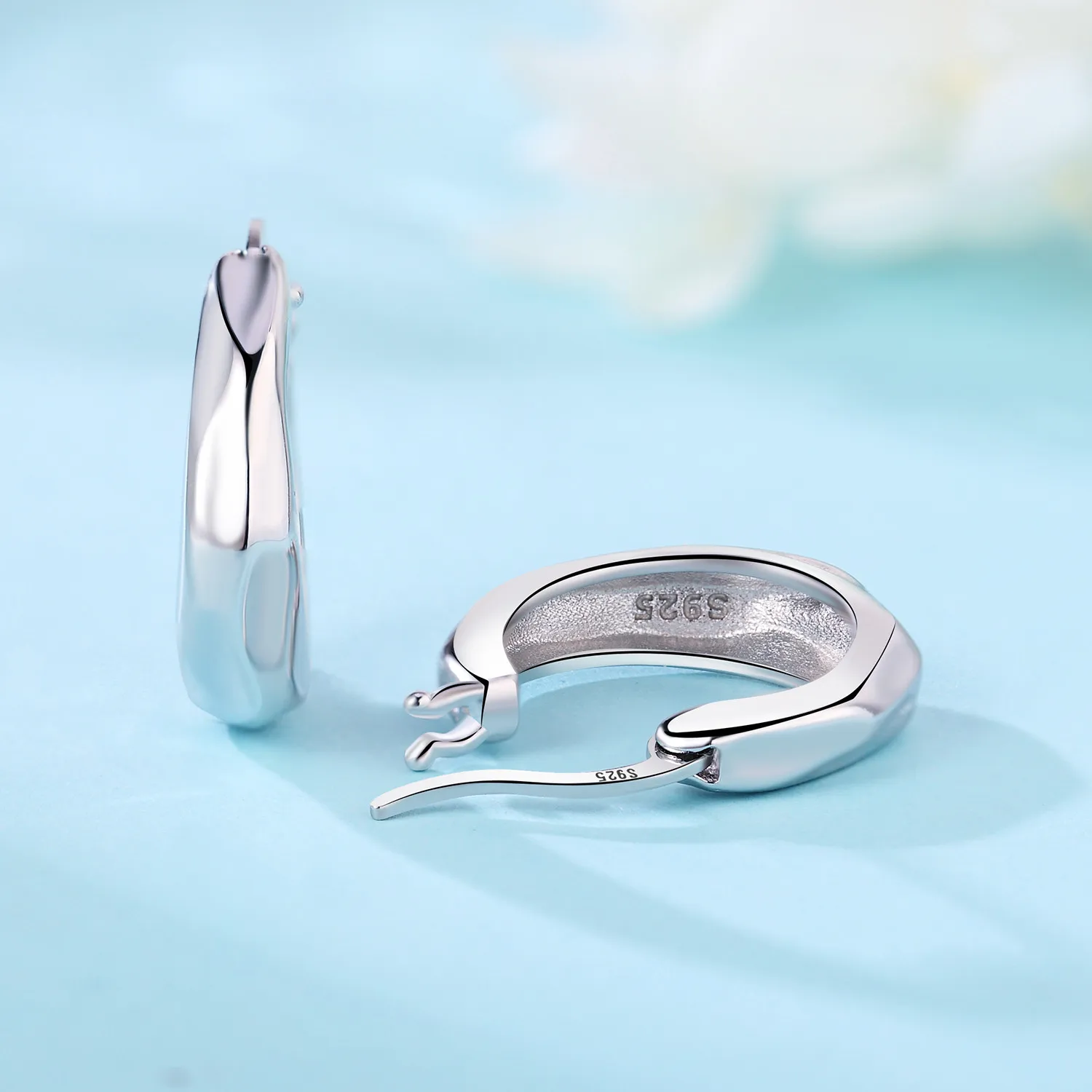 925 Sterling Silver Hoop Earrings Classic Irregular For Women Jewelry Birthday Party Gifts hoop earrings silver earrings silver hoop earrings womens earrings