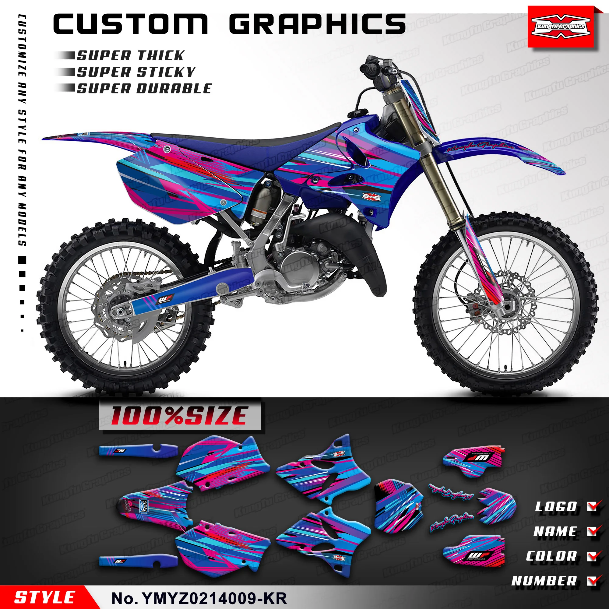 

Набор наклеек KUNGFU GRAPHICS MX для Yamaha YZ125 250 2002 2003 2004 2005 2006 2007 2008 2009