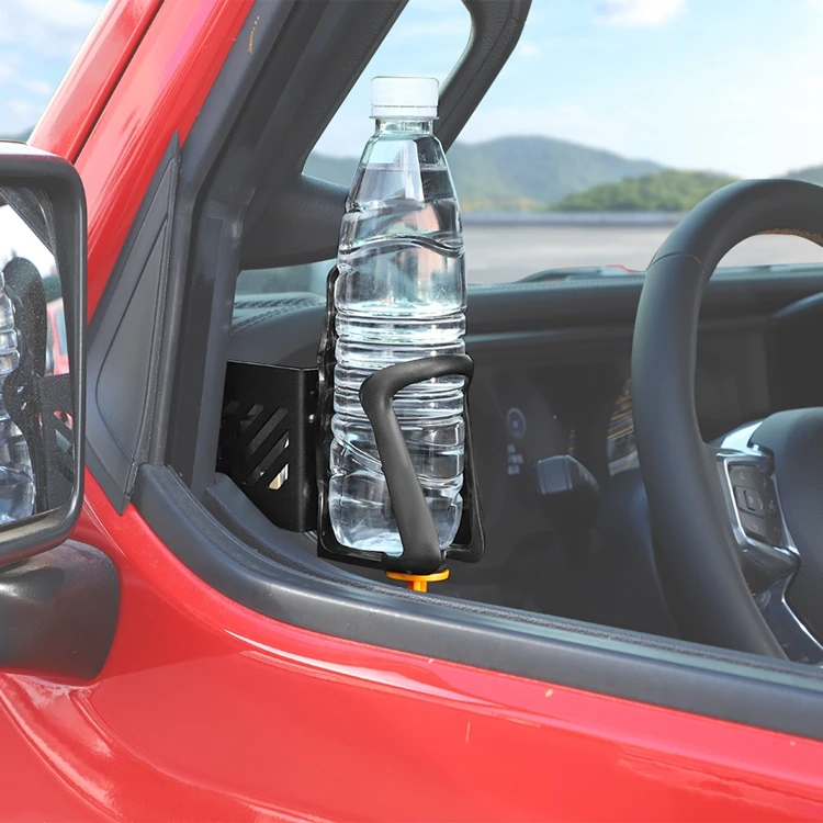SHINEKA Car Front Door Side Water Cup Drink Holder Phone Bracket For Jeep Wrangler JL 2018 Up For Jeep Gladiator JT 2018 Up