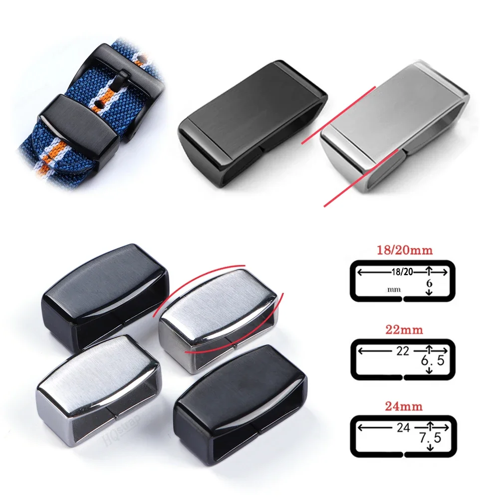 Premium Metal Ring Buckle Watch Band Keeper - Silicone Nylon Strap Accessories