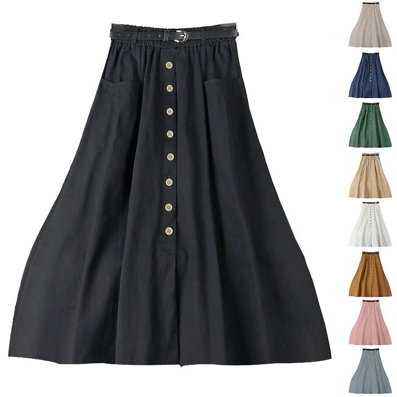 

Chic And Elegant Woman Skirt Casual Party Slim Solid Color Button Loose Women Summer Skirt Summer Women Skirts 2023 Faldas