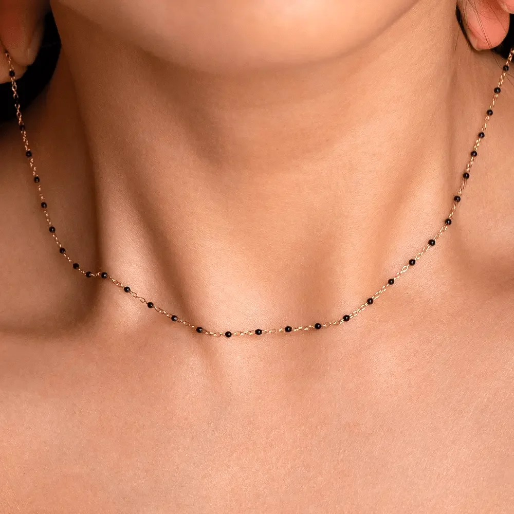 ASONSTEEL Trendige Edelstahl-Gliederketten-Halskette mit Tropföl-Optik, Modisch Golden für Damen, DIY-Schmuck im Bohemian-Stil – Detail 8
