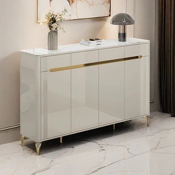 Consolle di lusso nordica con portaoggetti Semplice e moderno, consolle glamour, portico, ingresso, mobili da corridoio per salone Yan Sehpa