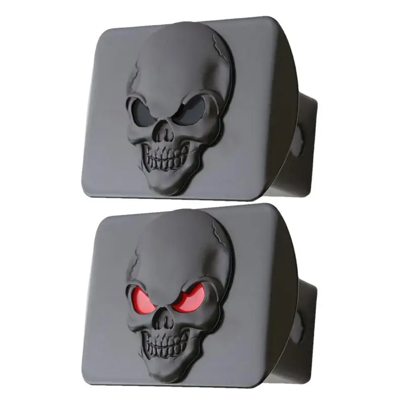 

Trailer Hitch Cover Metal Skull Shaped Minivan Tow Hook Cover Trailer Hitch Plug Square Mouth Plug Protection Shelter For RV