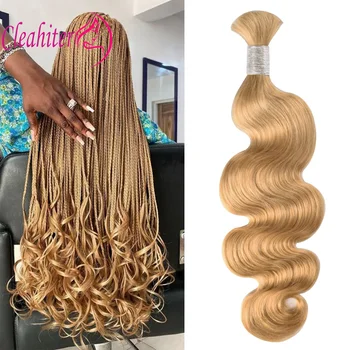 100g/PC #27 Honey Blonde Body Wave Human Hair Bulks Full End Vietnamese Virgin Hair Braiding No Weft Human Hair Extension 1