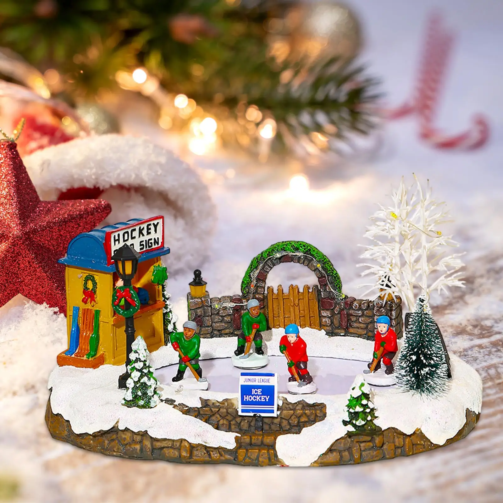 

Lighted Xmas Village Tabletop Hockey for Tabletop Home Xmas Party