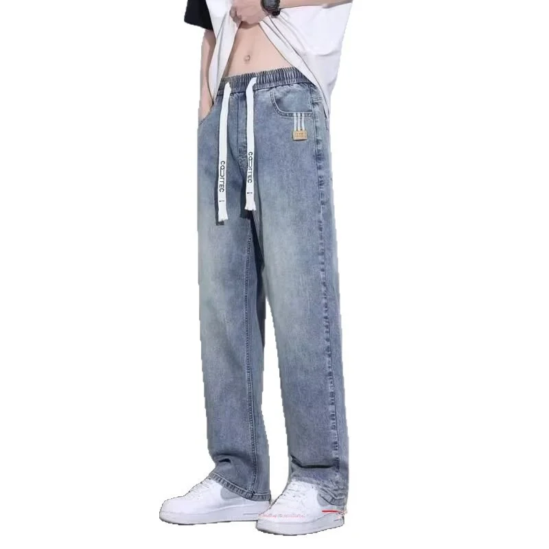 Teenage Boys Summer Slim Straight Jeans Thin Cotton Denim Casual Trousers for Junior And High School Students Fashionable And... - 5