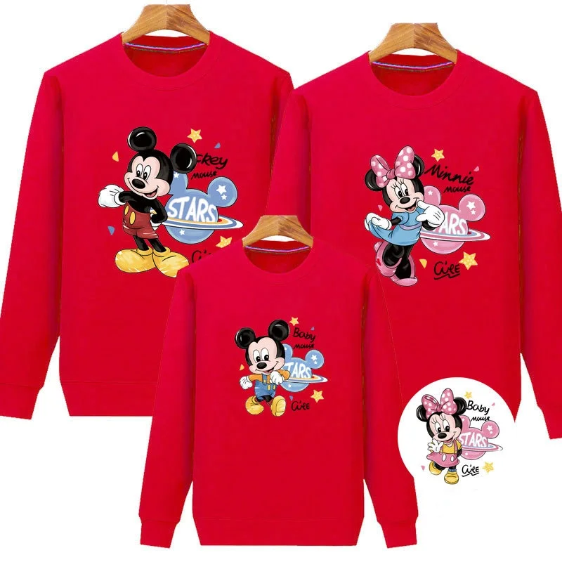 Parent Child Hoodie Cartoon Mickey Full Home Decoration Parent-child Activity Class Uniform Mother Child Mother Women's Clothing 5