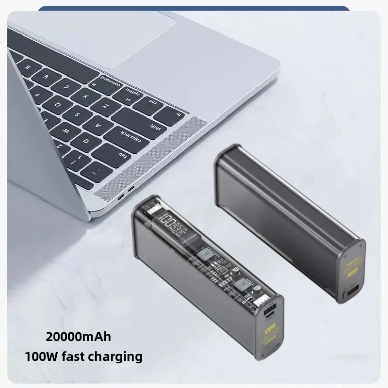 

20000mAh New PD100W Laptop Power Bank Cyberpunk style Transparent mobile power supply for mecha PD20W charging