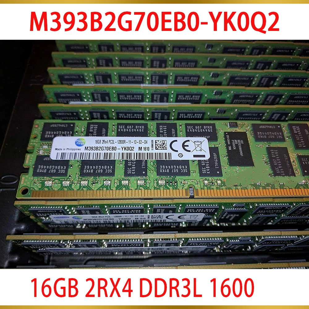 1Pcs 16GB 2RX4 DDR3L 1600 PC3L 12800R ECC For Samsung Server Memory M393B2G70EB0 YK0Q2