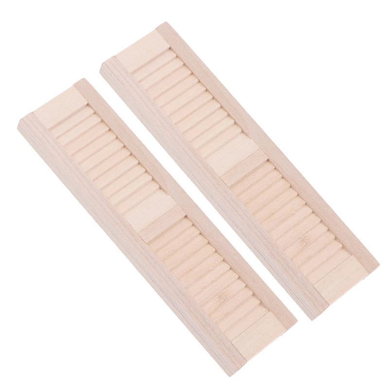 Miniature Doll house Wooden Shutters DIY Window Curtain Furniture Toy Accessories Pretend Play Toy Gift 4