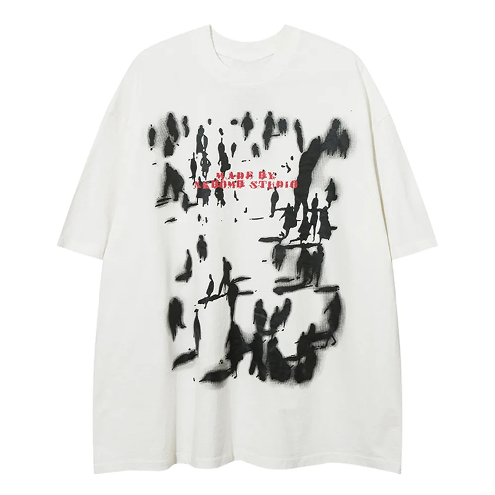 

Aolamegs Men Hip Hop T-Shirt Shadows Letter Graphic T Shirt Summer Harajuku Short Sleeve Tshirt Cotton Casual Top Tee Streetwear