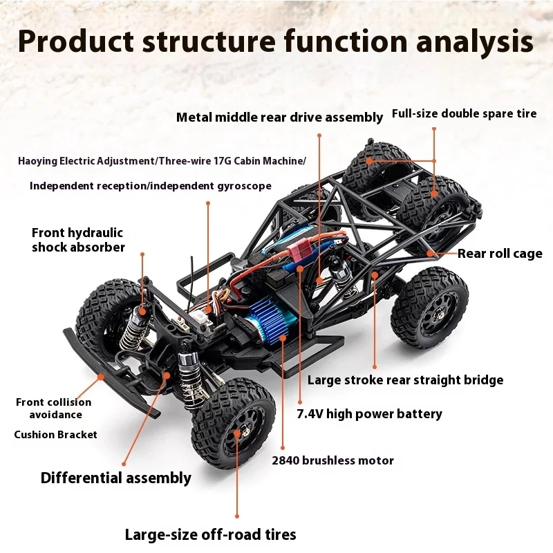 Haiboxing 3100a Short Card Rc Remote Control 4-Wheel Drive High-Speed Brushless 1:16 Racing Off-Road Rc Toy Outdoor High-Speed C 4
