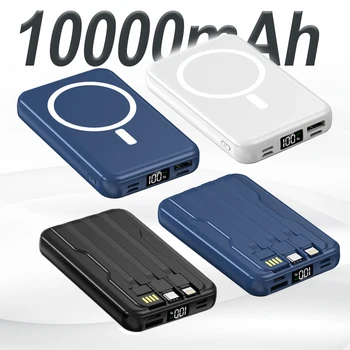 Power Bank Batteria magnetica da 1000 mAh Power Bank con cavo USB-C Ricarica rapida da 20 W Ultra sottile