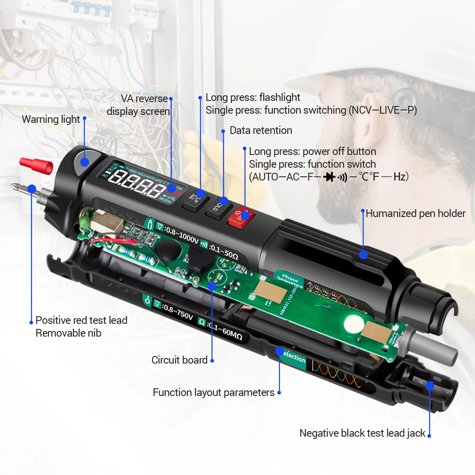 Multimeter Voltmeter Professional Digital Multimeter Tester A3009 A3008 A3007 PRO Auto Sensor Pen Tester 6000Counts Voltage Test digital multimeter,multimeter tester