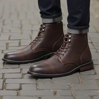 Classical Men Boots 2025 Fashion Comfortable Spring Leather Ankle Boots - Image 5