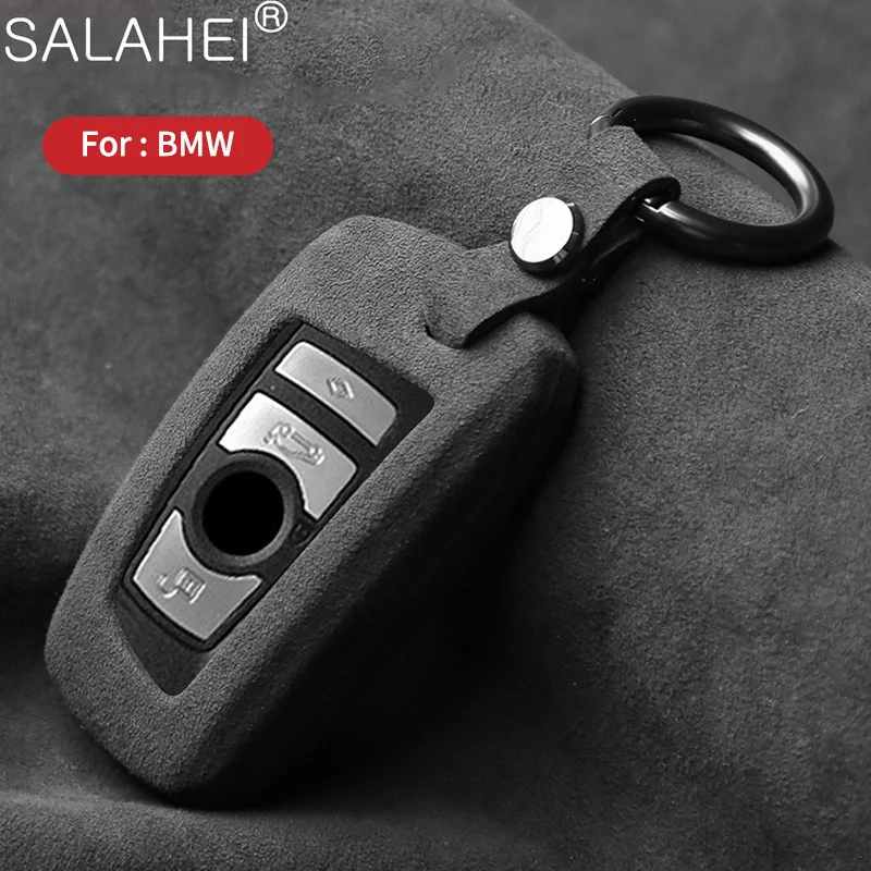 

Suede Leather Car Key Case Cover Shell For BMW 1 3 5 7 Series X1 X3 X4 X5 F10 F15 F16 F20 F30 F18 F25 M3 M4 E34 Auto Accessories