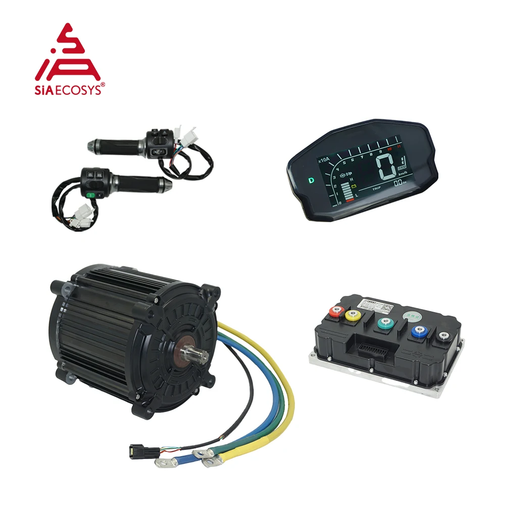 

QSMOTOR 180 8000W 72V 140KPH Encoder Mid Drive Motor Conversion Kit With Fardriver ND721200B Controller From SIAECOSYS