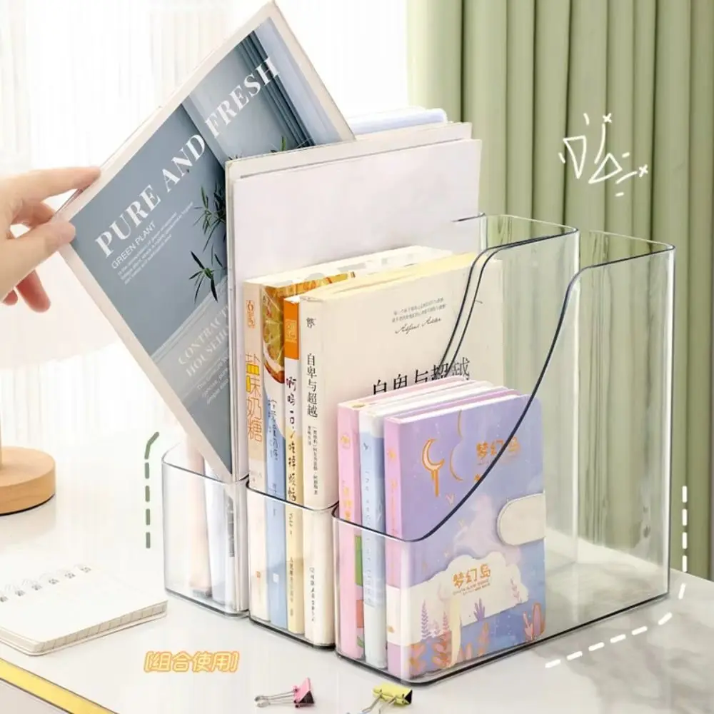 Acrylic Vertical Magazine Rack Transparent Single Slot Paper File ...